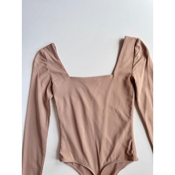 Aritzia BABATON Contour Nude Jersey Square Neck Long Sleeve Bodysuit, Size XS - Picture 5 of 15